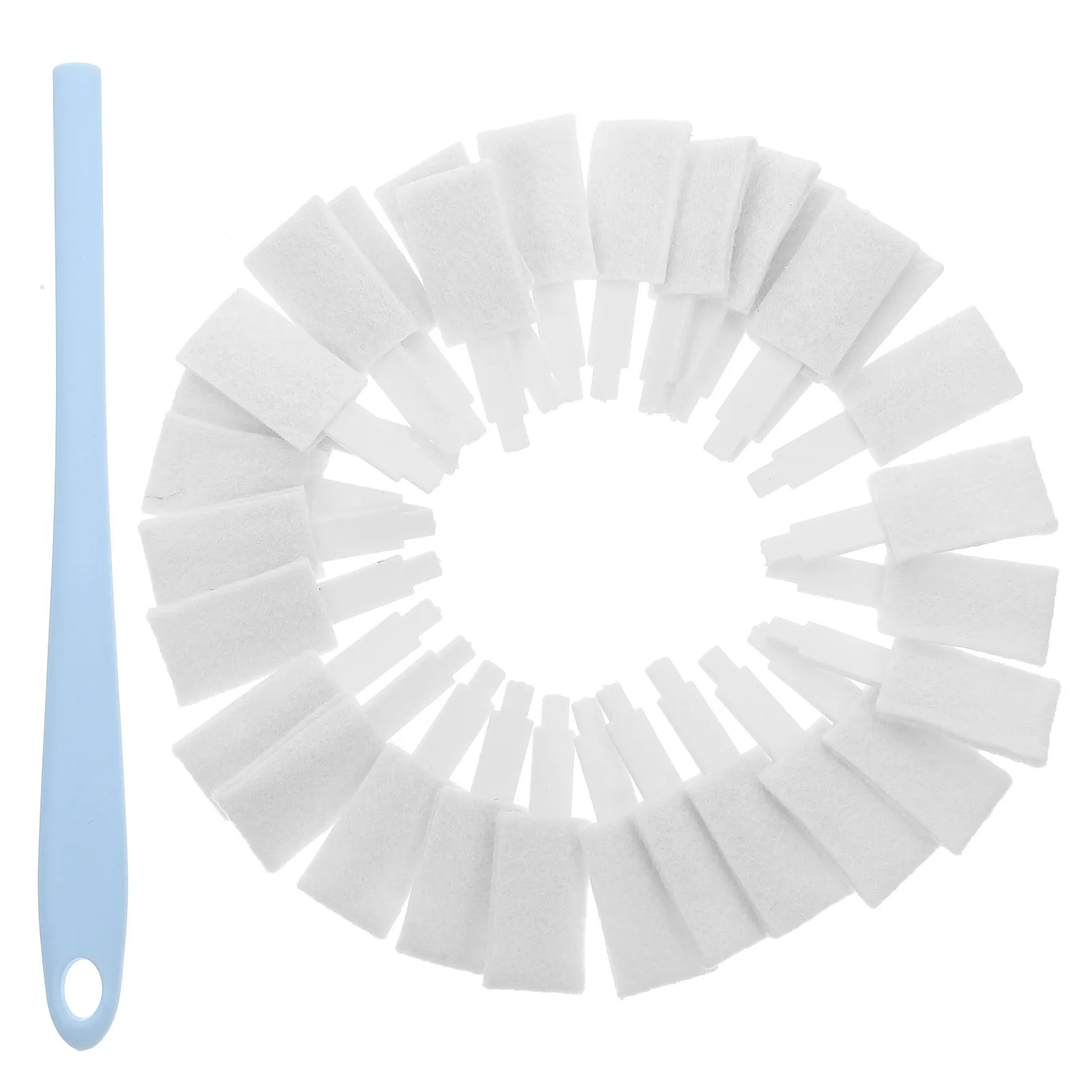 31Pcs Disposable Multifunctional Cleaning Brushes Long Handle Toilet Scrubber Window Groove Cleaner Keyboard Detail Brush Blue