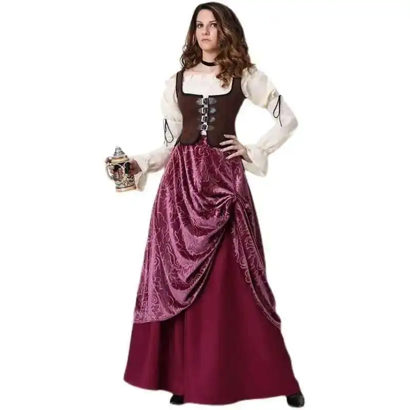 Disfraz de Carnaval Oktoberfest, camarero de sirvienta de cerveza, ropa de Anime, disfraces de escenario de Halloween, traje de camarera bávara Sexy