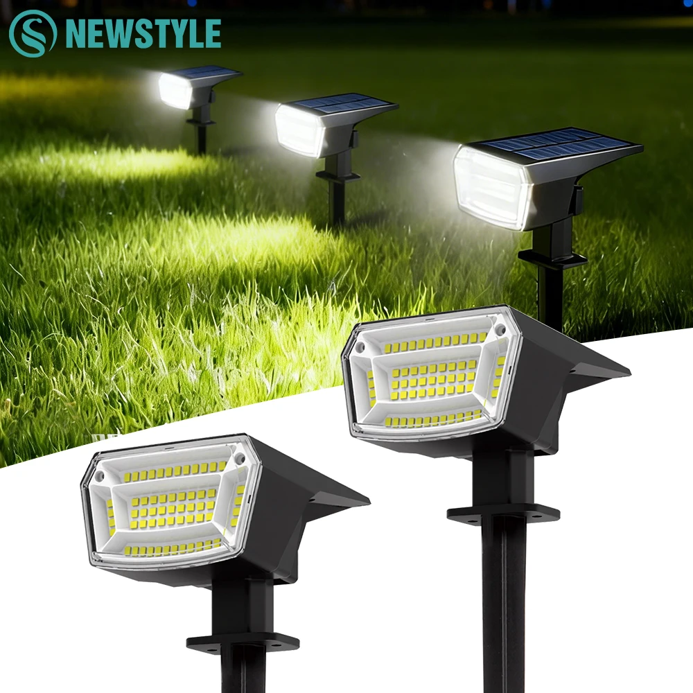 

Солнечные прожекторы для улицы, водонепроницаемые IP65, ландшафтные светильники, 59 светодиодов, 3 режима, на солнечной энергии, для наружных дорожек