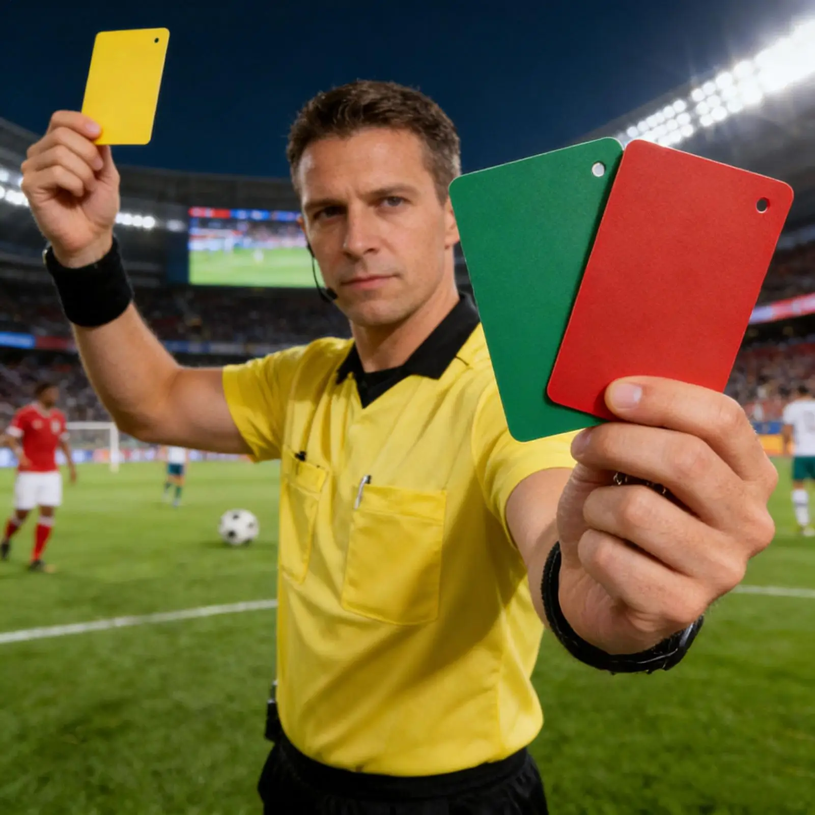 

Soccer Referee Cards Refereeing Game Accessories Red Yellow Green Warning Cards For Game Competition Training Field Playground