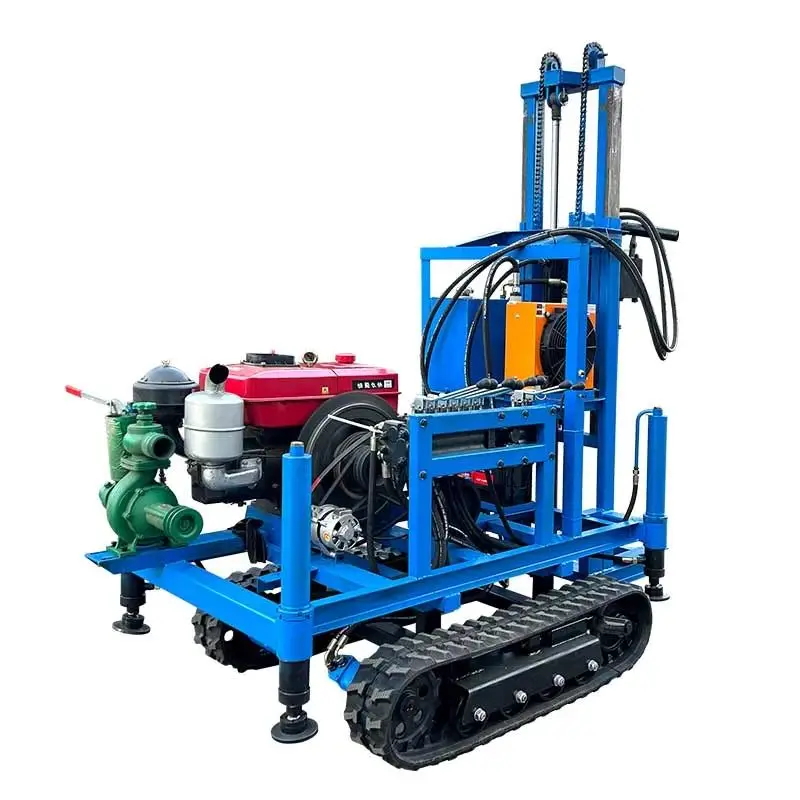 تخصيص عالية الكفاءة الديزل الزاحف الحفر 22hp 200m عمق آبار المياه الحفر #1