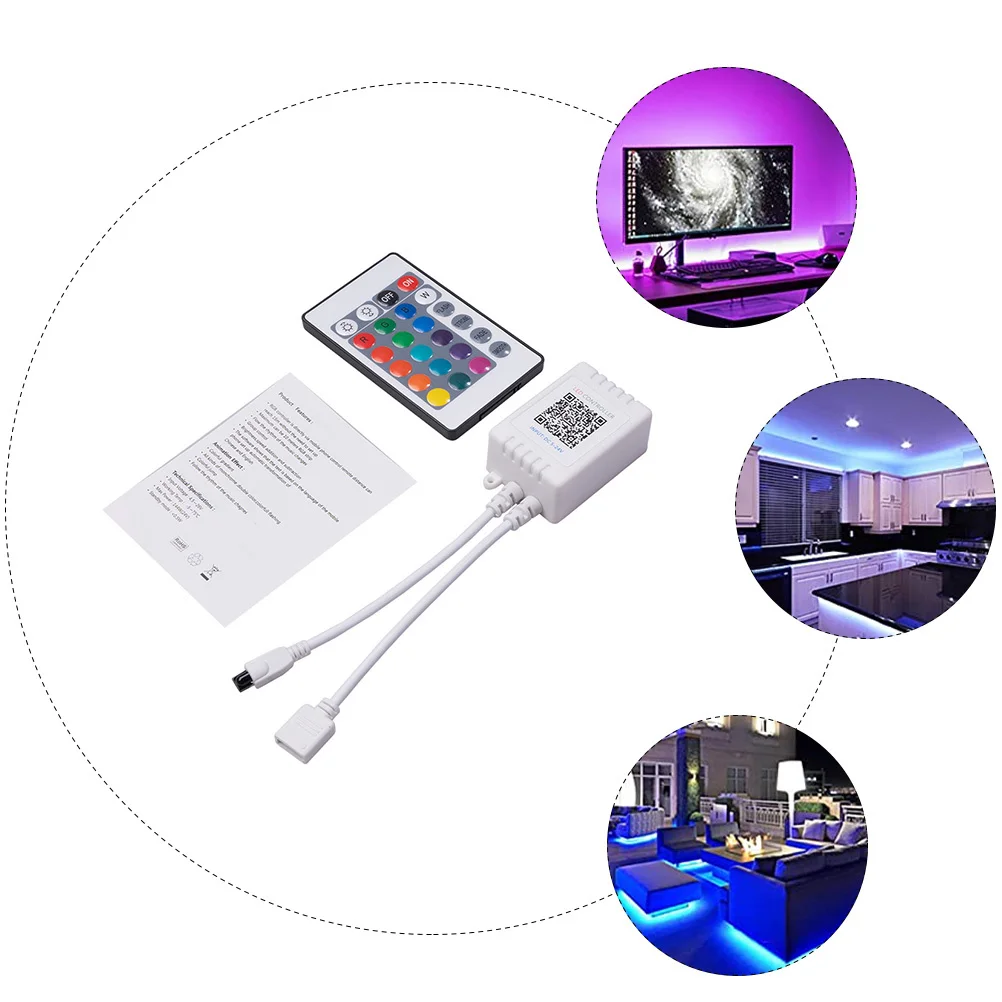 Control Remoto para Tira de Luces LED RGB, Receptor Inalámbrico, Control Móvil, Brillo Ajustable, Tira de Luz LED con Gradiente
