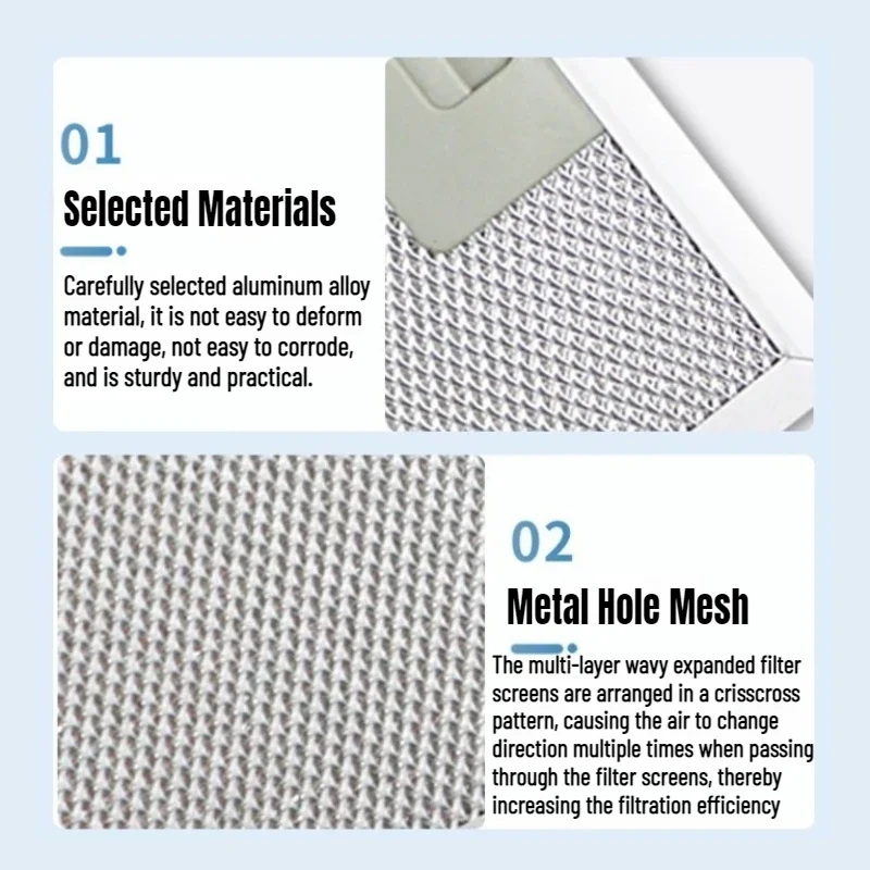 1PCS Range Hood Grease Filter Replacement 3-Layer / 5-Layer Aluminum Mesh Stove Hood Vent Filter Screen Kitchen Tools