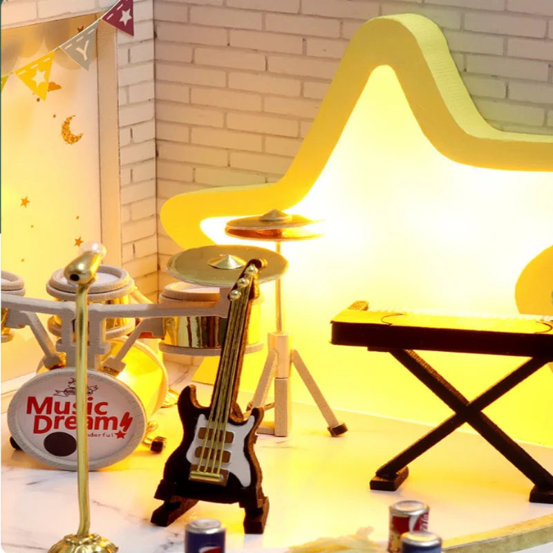 OUZEY Dream Chaser's Cottage DIY، مجموعة نماذج خشبية إبداعية ثلاثية الأبعاد، هدية للموسم الرومانسي للمراهقين #5