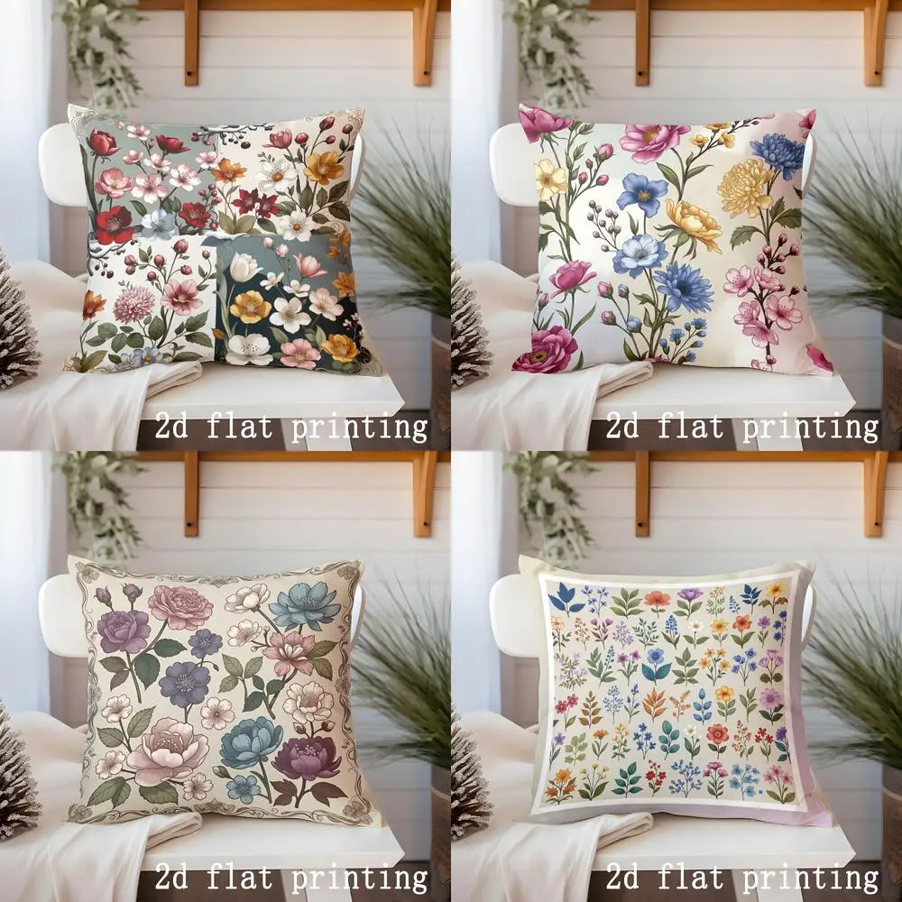 

Чехол для подушки с цветочным узором в стиле пэчворк, винтажный дизайн, подходит для дивана, спальни, автомобиля.