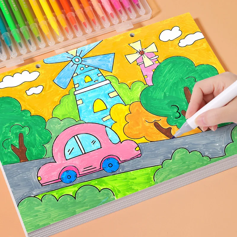 Children's Coloring Calligraphy Painting Notebook Kindergarten Graffiti Coloring Picture Book Drawing 3-6 Ages