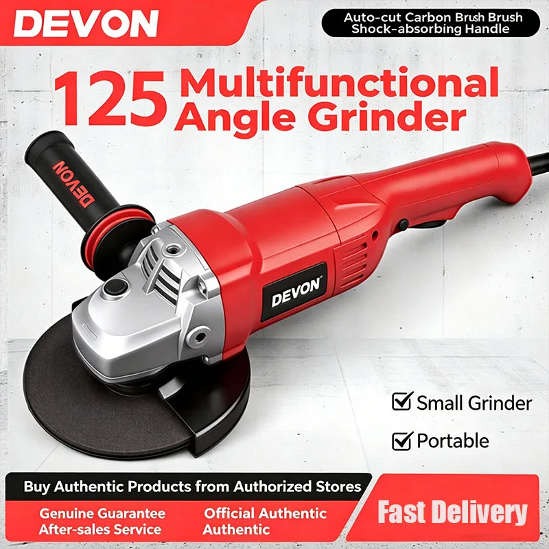

Devon 2813 Angle Grinder 125 Multi-purpose High-power Household Cutting Machine Compact Polisher Portable Devon Grinder Tools