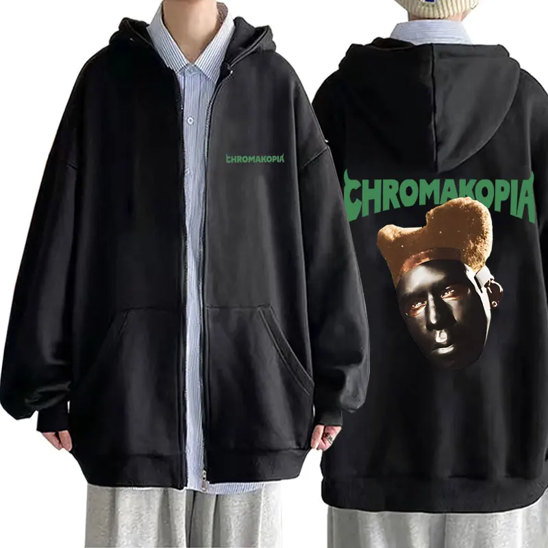 

Rapper Tyler The Creator Chromakopia Zipper Hoodies Men Women Fashion Hip Hop Oversized Zip Up Jacket Male Zip Up Sweatshirts