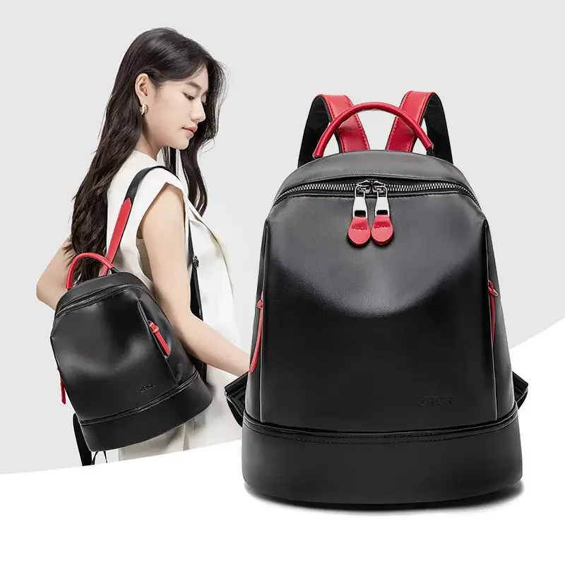 Female Dermis Backpack New Style Fashion Sutra All-match Cowhide Journey Large Capacity