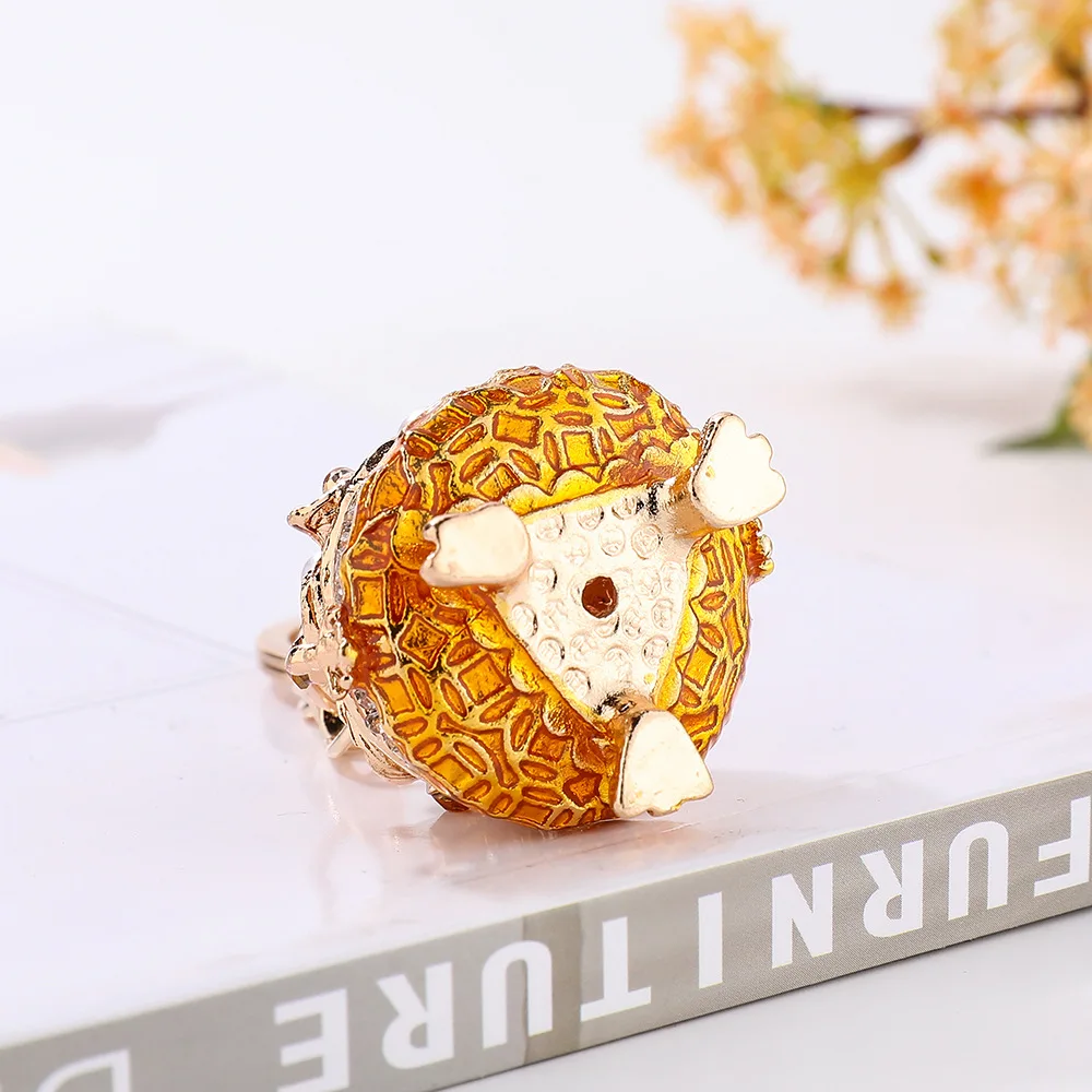 Chinese Cornucopia Treasure Basin Keychain Bling Rhinestone Pearl Wealth Ingot Pendant Metal Enamel Bag Charm Lucky Feng Shui