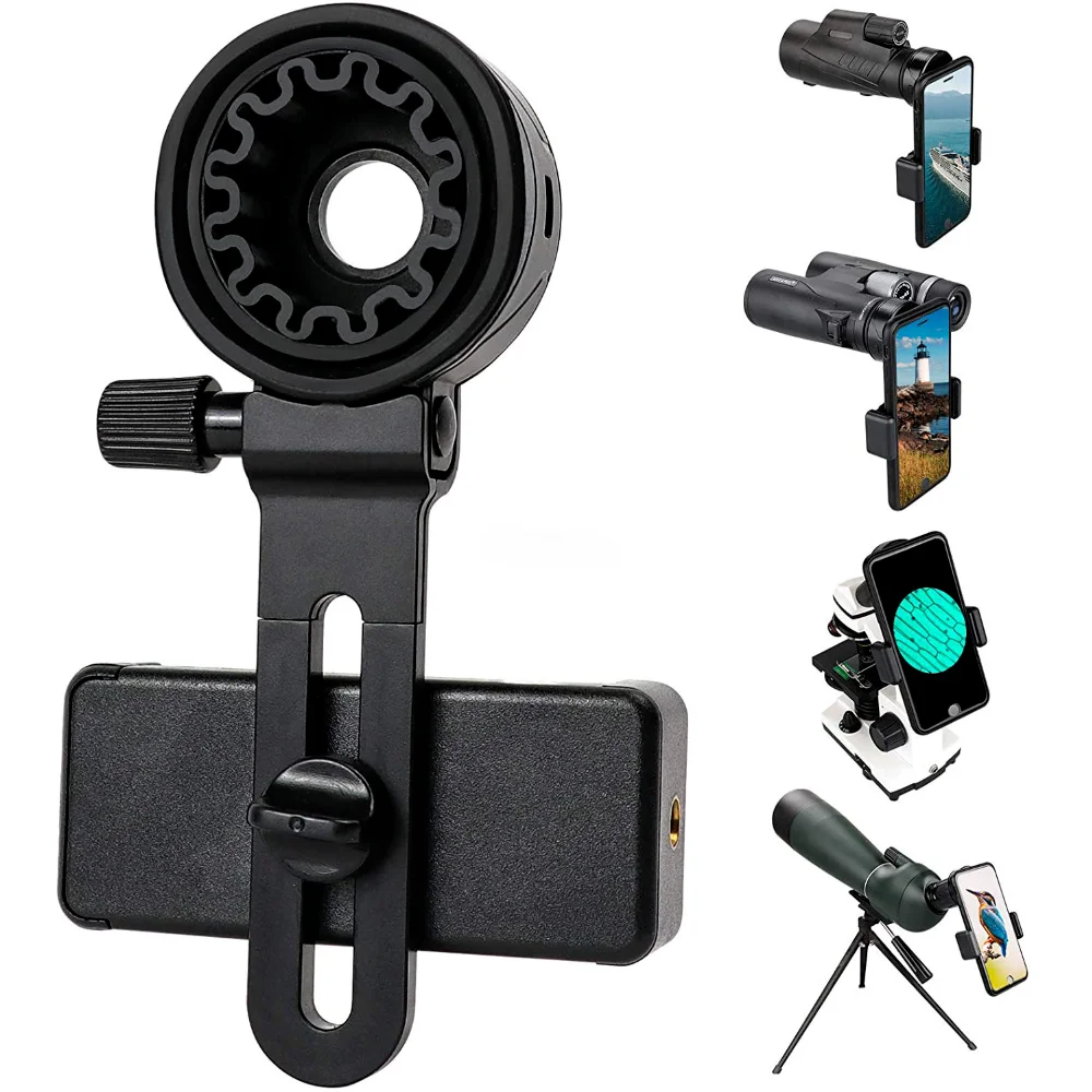 Universal Telescope Smart Phone Adapter Mount Compatible Binoculars, Monocular, Microscope, Spotting Scope, Telescope