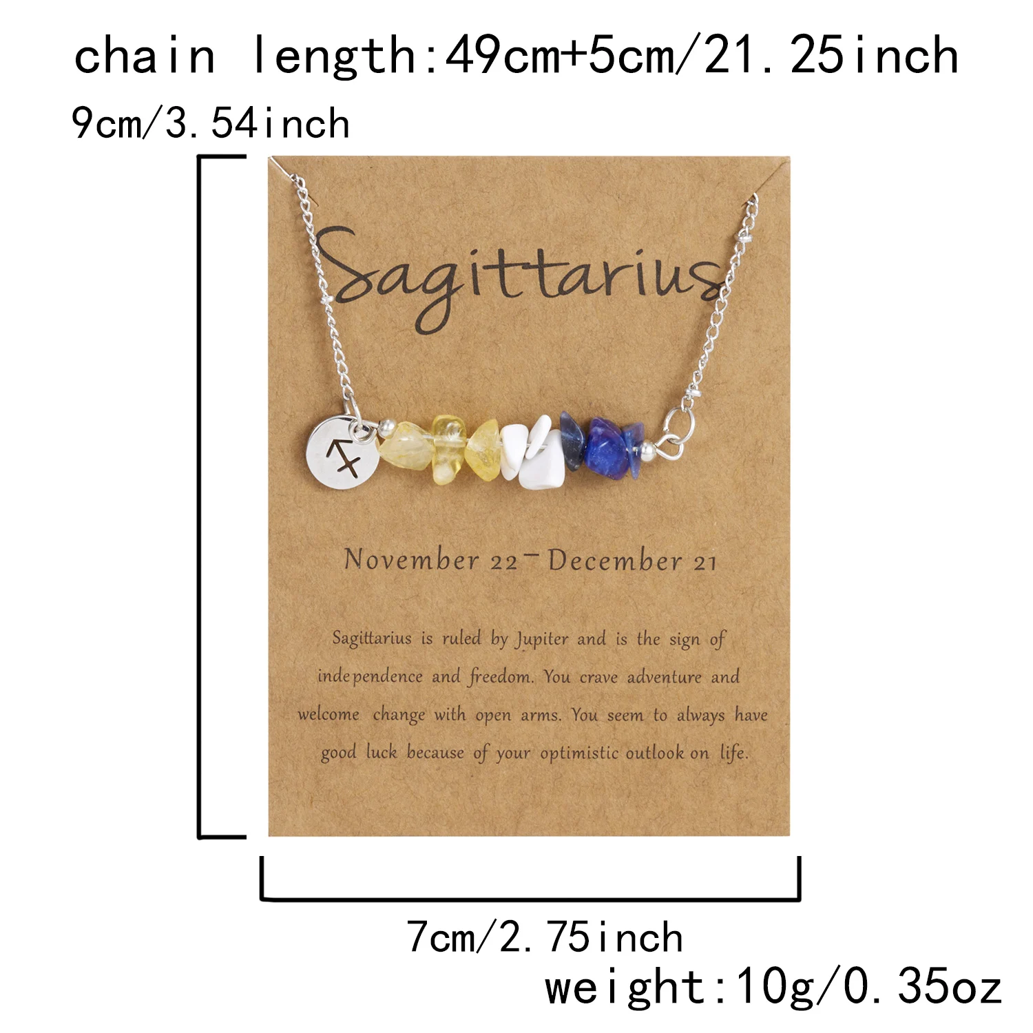 12-Sternzeichen-Sternbild-Halskette für Männer und Frauen, Edelstahl, natürlicher unregelmäßiger Stein, Perlen-Halsband, Party-Geburtstagsgeschenke – Detail 6