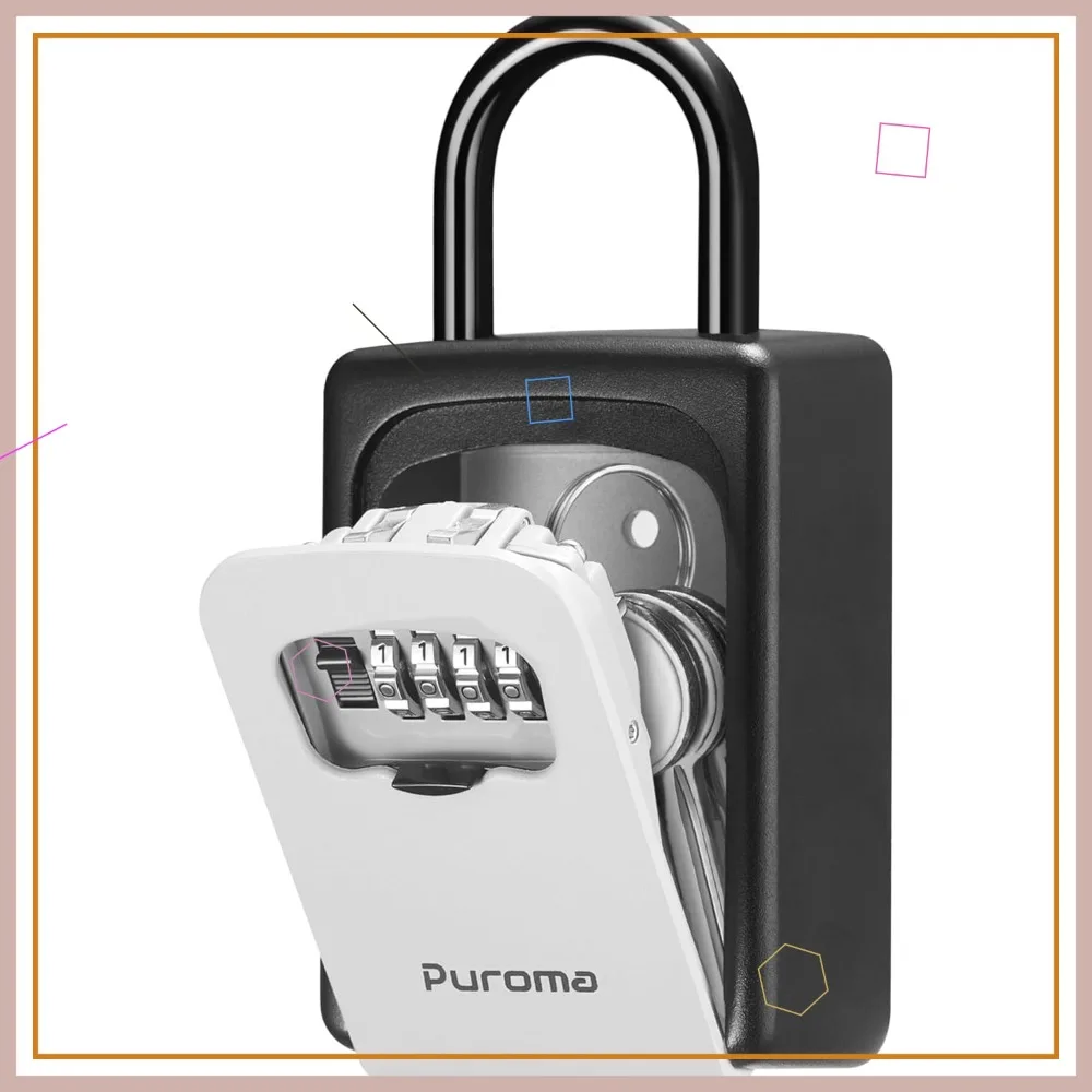 

Большой сейф-кодовый замок с функцией сброса, портативный настенный сейф для ключей от дверей дома, офиса, улицы, серый