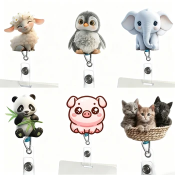 قطعة واحدة من بكرة شارة القط اللطيفة القابلة للسحب للممرضات ...