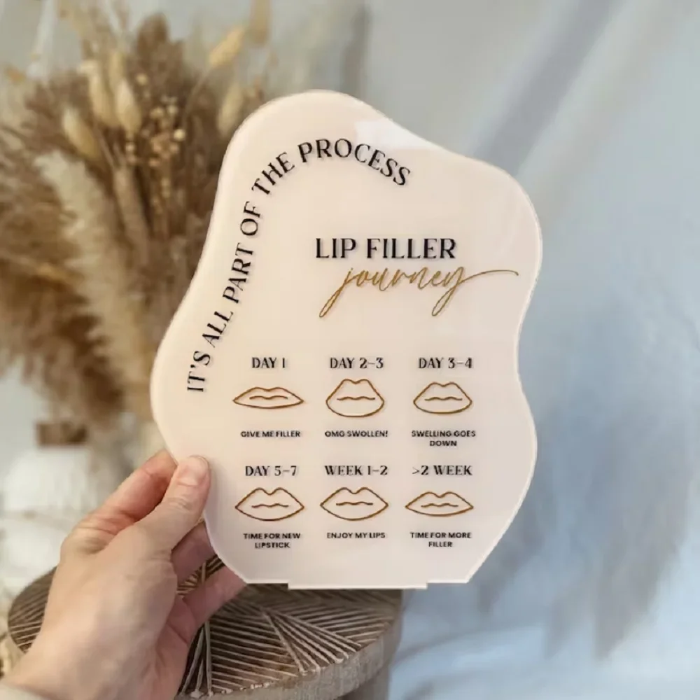 Lip Filler Injections Journey Acrylic Sign,Aesthetics Clinic Lips Sign,Beauty room Business Sign,Spa Sign