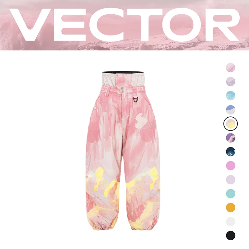 VECTOR Heren Dames 3L Katoenen Skibroek Winter Warm Winddicht Waterdicht Buitensport Snowboard Skibroek Sneeuwbroek