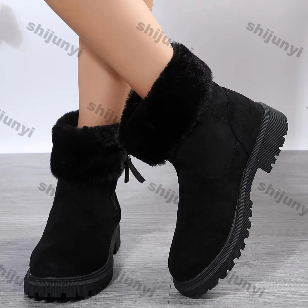 Winter women boots size 42 snow boots new plush comfort British outdoor zipper cold proof Anti slip warm ankle boots botas mujer