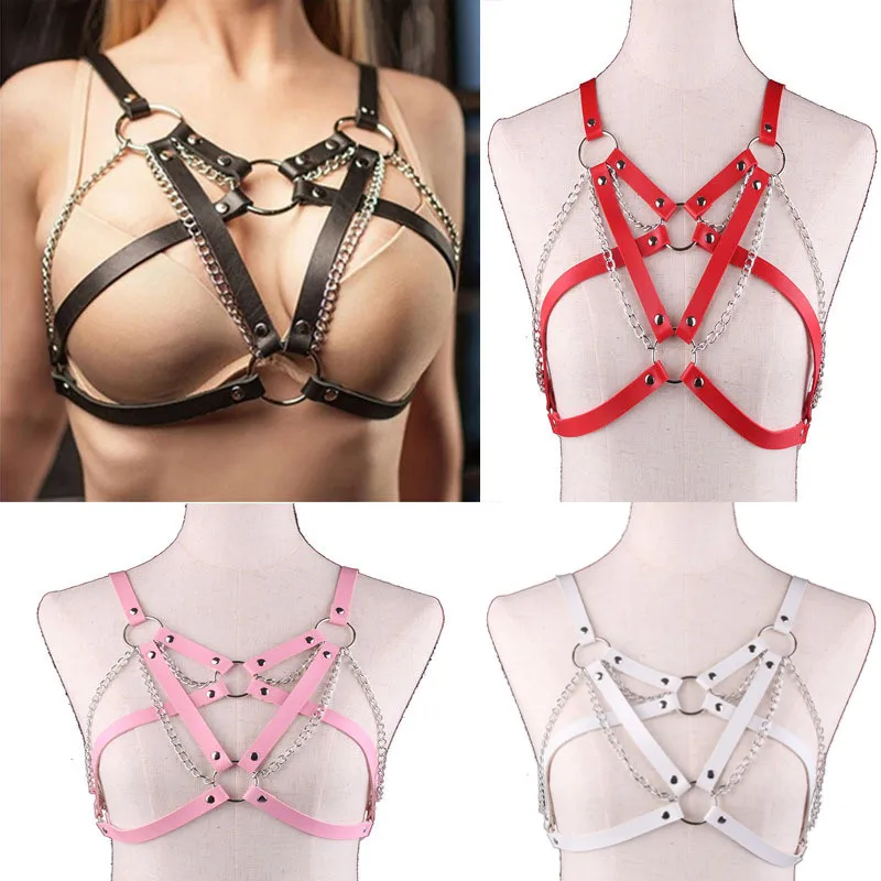 

Sexy Fun Accessories Women Full Body Harness Belt Set PU Leather Chest Bondage Erotic Lingerie Goth Suspender Straps Fetish