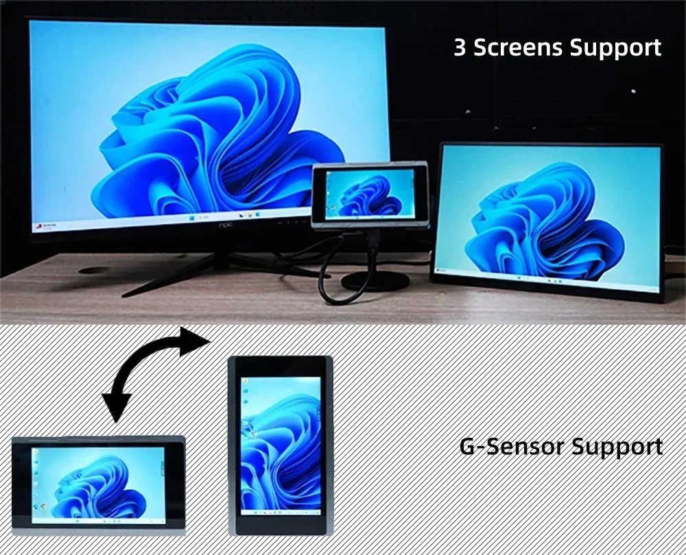 SZBOX Alder Lake N100 Pocket JX5 Mini PC WIFI6 BT5.2 DDR5 Windows 11 Touchscreen Tablet PC HD Type-C Dual Screen Laptop