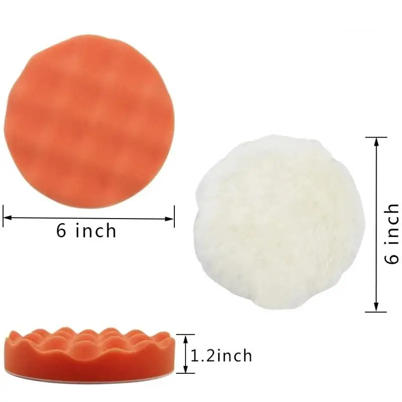 11Pcs/Set 3inch Car Polishing Disc 8PCS Self-Adhesive Buffing Waxing Sponge Wool Wheel Polishing Pad For Car Polisher Drill Adap