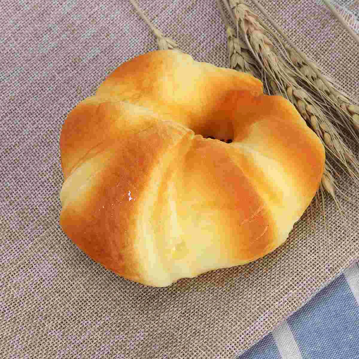 Pão falso artificial simulação de pão modelo de comida decoração cozinha prop (croissant) pão de simulação de pão pu