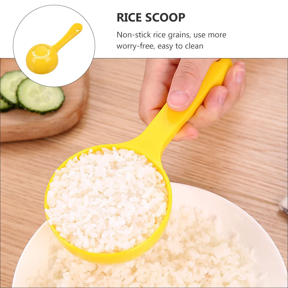 

2pcs Rice Spoon Semicircular Food Grade Non-Stick Unique Shape Chic Design Press Bottom Sushi Spoon Porridge Scoop Plastic