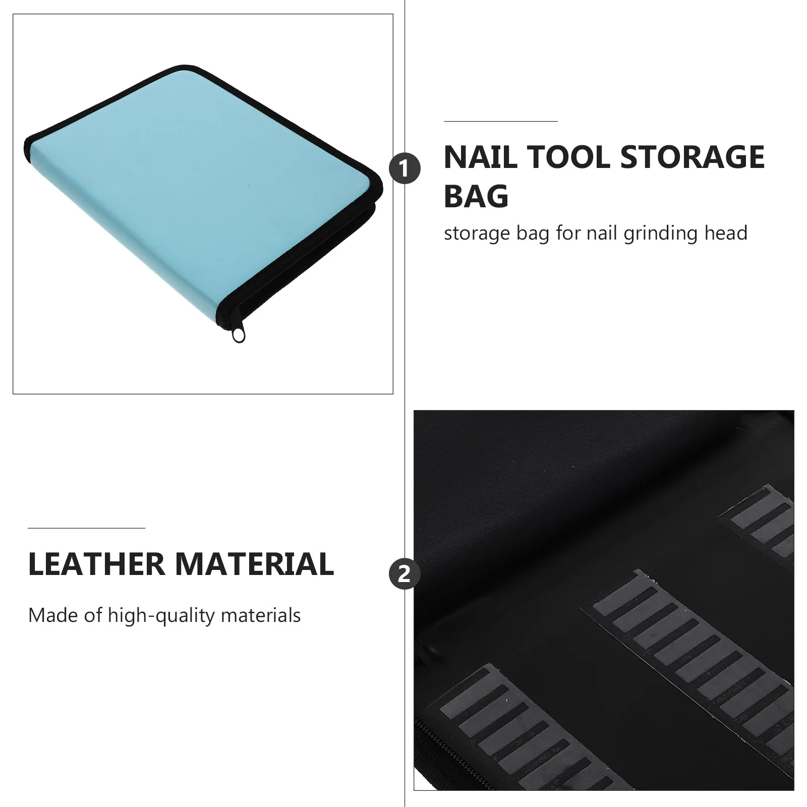 

1pc Nail Drill Bits Storage Bag Simple Manicure Grinding Head Organizer For Nail Art Salon Home Practice Diy Pouch Case