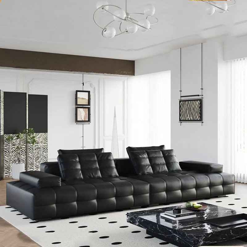 Leather Sponge Living Room Sofas Bed Library Dormitorio Reception Sofas Nordic Single Mobili Per La Casa Prefabricated House