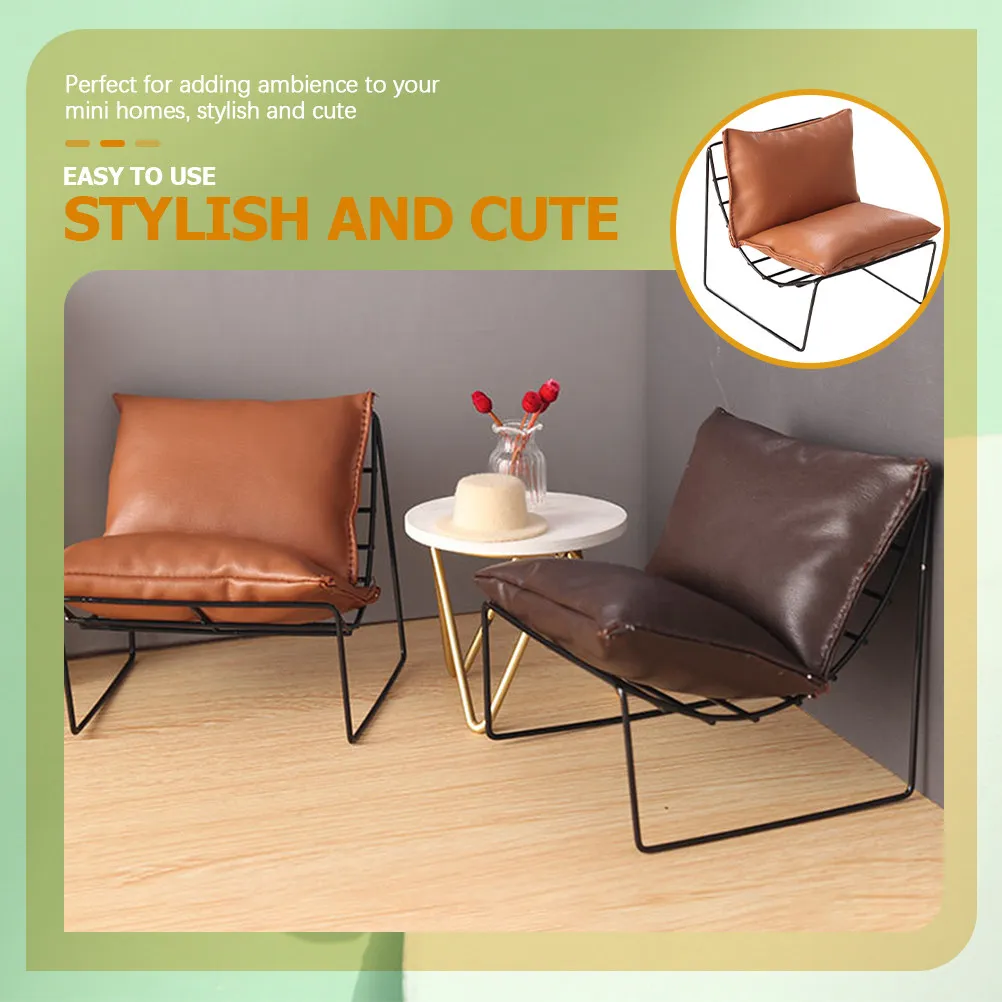

Alloy Miniature Chair For Dollhouse Mini House Furniture Decoration Realistic Pretend Play Accessories