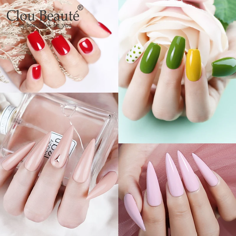 Clou Beaute 8ml Mini smalto gel Nude LED Vernice UV Velluto opaco temperato Top Base Coat Soak Off Semi permanente Nail Art Hybrid