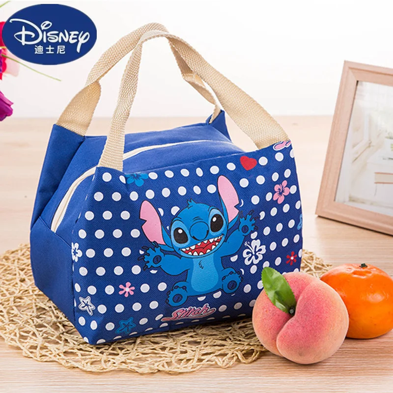 Disney Cartoon Toy Lilo Stitch Lunch Bag Kawaii Lilo & Stitch Ice Bag Portable Thickened Waterproof Canvas Lunch Insulation Bag