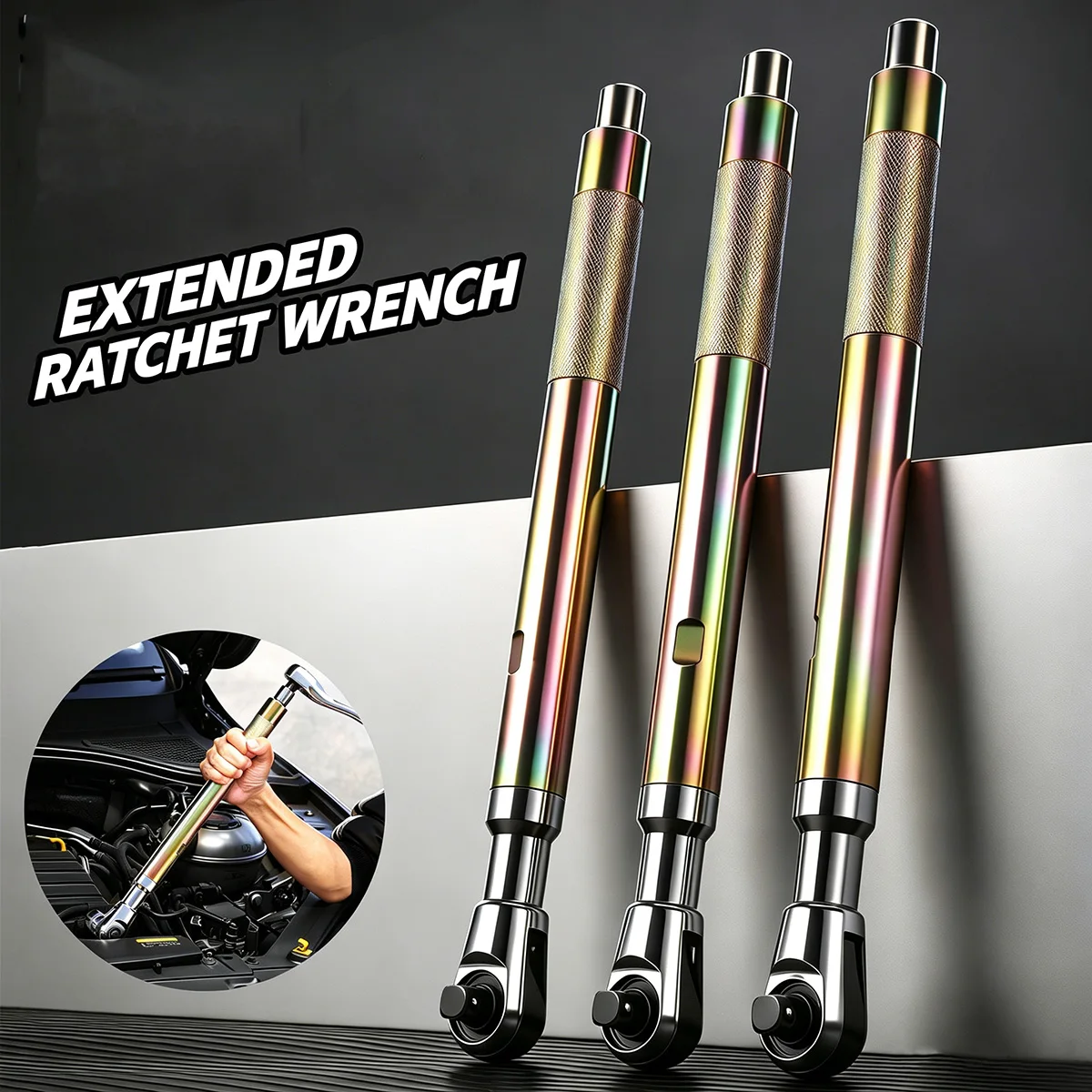 Offset Impact Ratchet Extension Wrench 1/2 Inch Manual Electric Torque Auto Motorcycle Repair Tool For Narrow Spaces