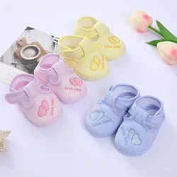 Double Heart Spring and Autumn Shoes for Men and Women 0-1 Years Old Soft Soled Toddler Shoes 3-6-9 Months Baby Walking Shoes