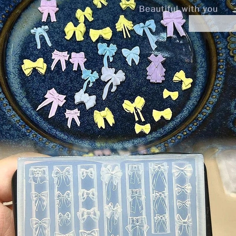 

Charming Bow Pattern 3D Silicone Nail Mold Transparent Animal & Cat Design DIY Manicure Decoration