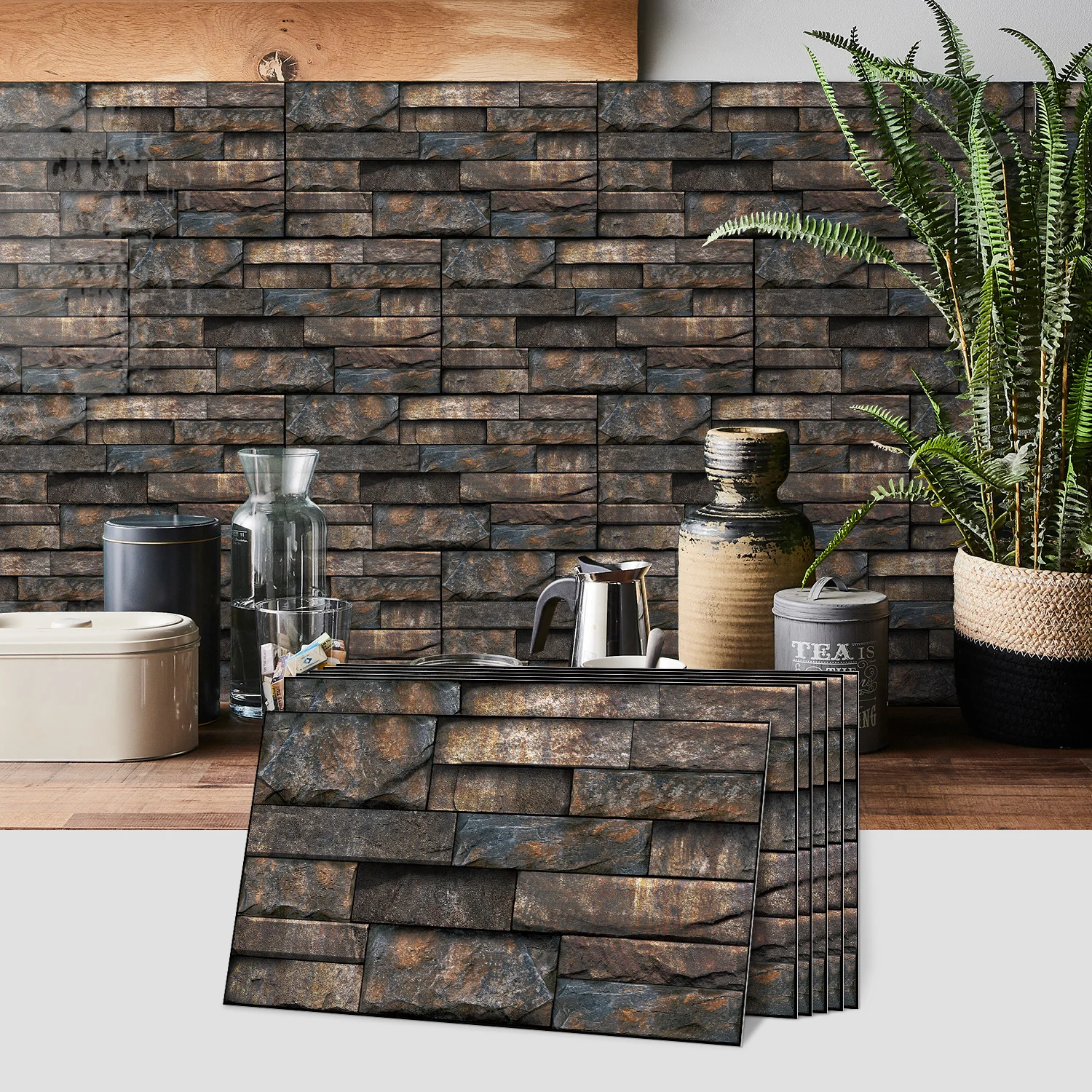

Marble Peel and Stick Wall Tiles, Waterproof Self-Adhesive Backsplash for Kitchen Bathroom DIY Decor