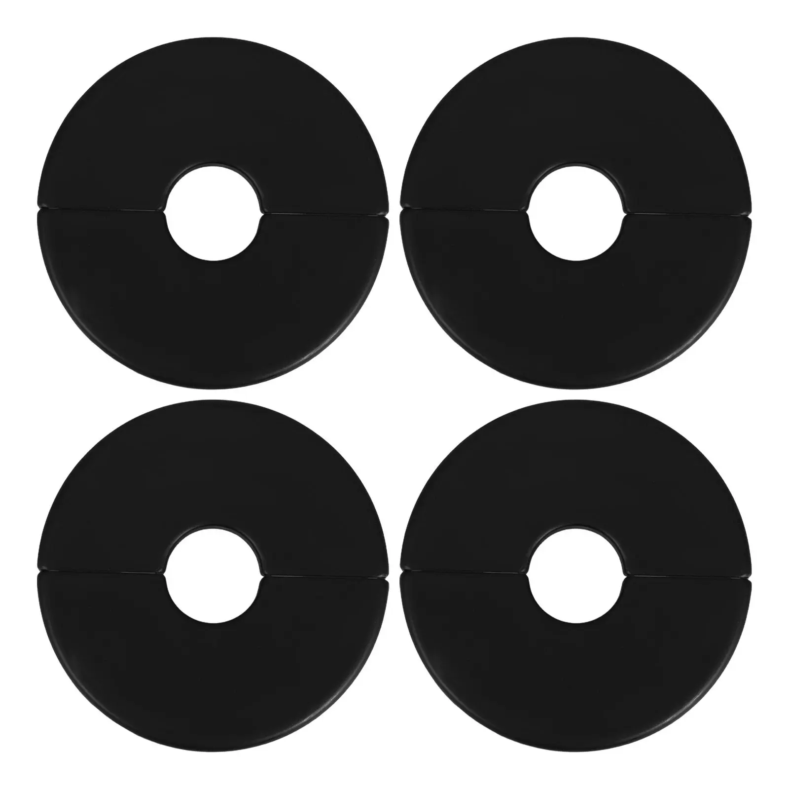 4pcs Plastic Wall Penetration Covers for Water Pipes – Decorative Split Flange Cover, Black Interior Radiator Trim