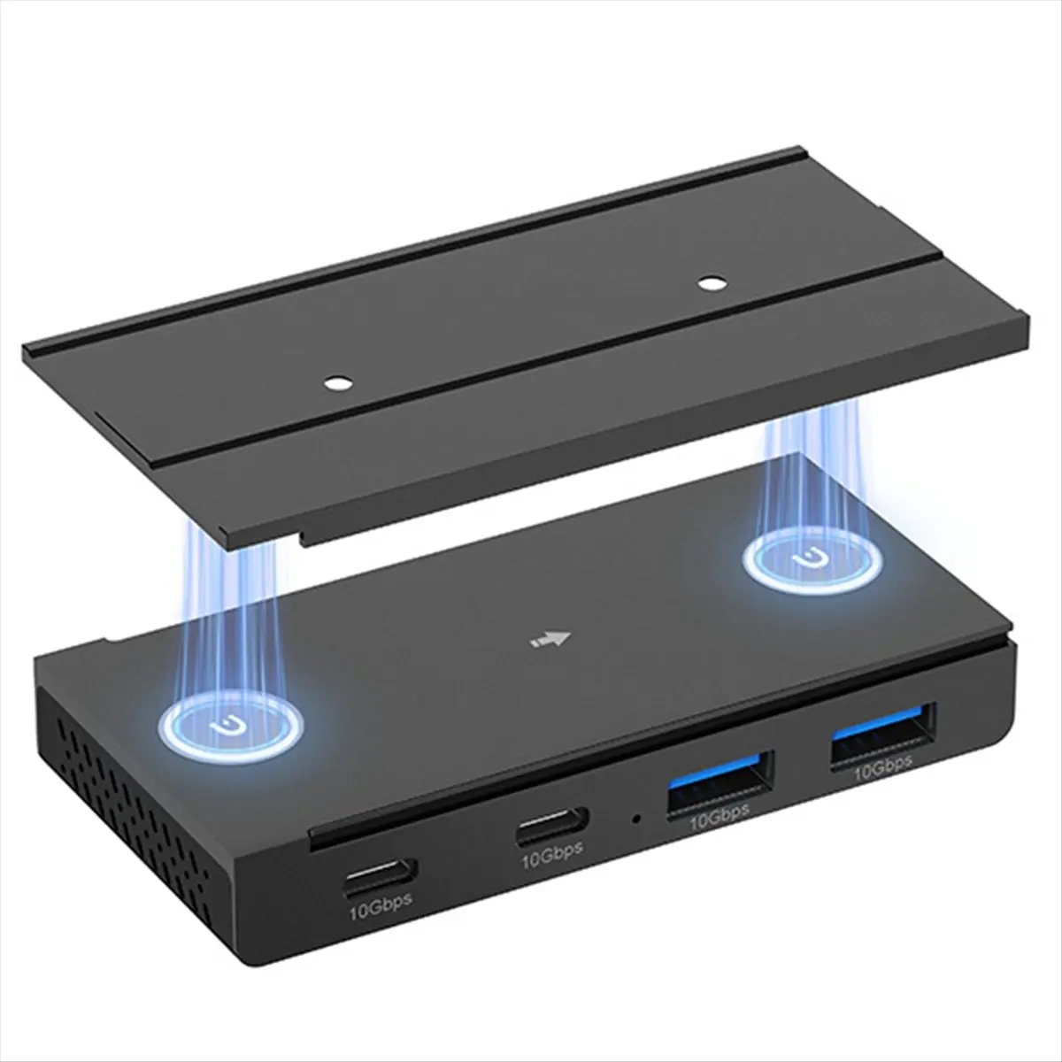 N86R 10Gbps Magnetic USB-C Hub, 4-Port USB 3.2 Gen2 USB Splitter Data Transfer, for Laptop PC, Laptops Accessories
