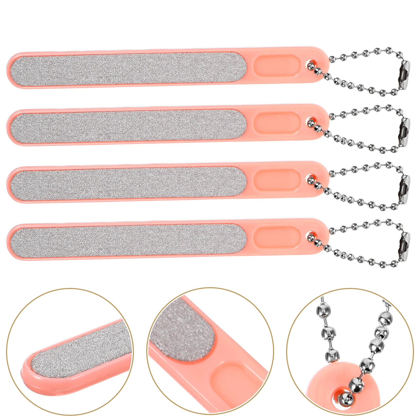 Tiras de plástico para frotar uñas, limas para manicura, barra de lijado, para salón de belleza, 4 piezas