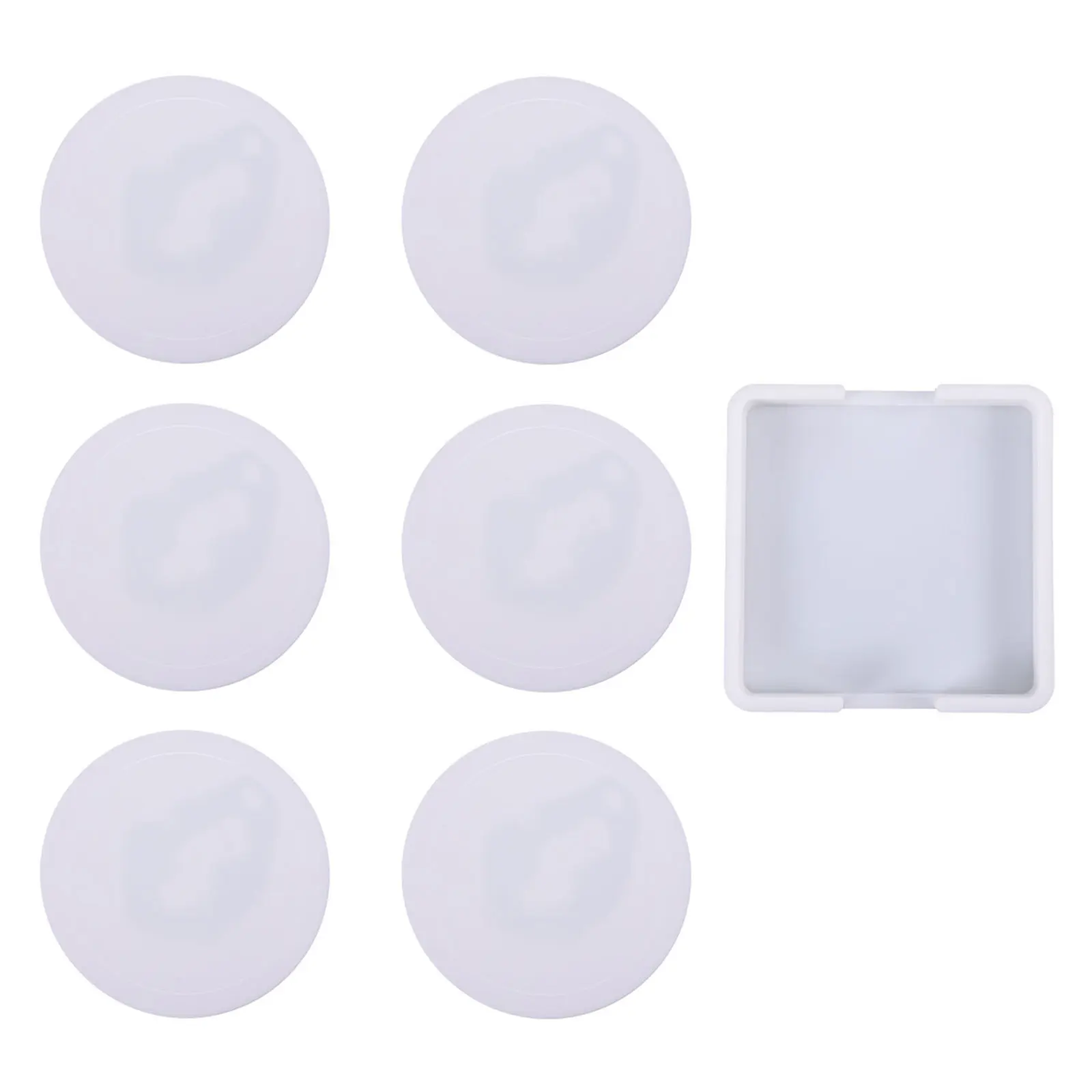 

7 Pcs Silicone Coasters Heat Resistant Placemats Anti Slip White Set 6 Dining Insulation Pad Tableware Protector