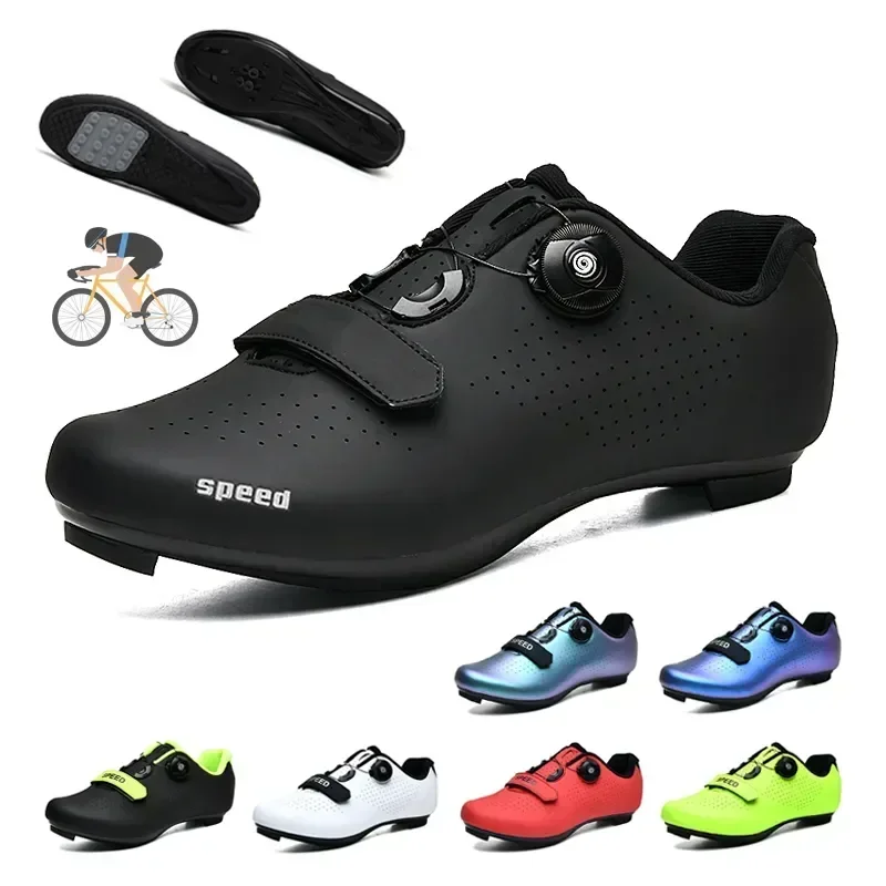 

New Road Bicycle Shoes Men Cycling Sneaker Mtb Clits Route Cleat Dirt Bike Speed Flat Sports Racing Women Spd Pedal Shoes