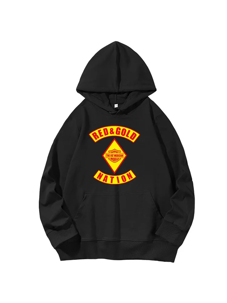 Red and Gold Nation Bandidos fashion graphic Hooded sweatshirts Spring Autumn Hooded Shirt essentials hoodie Men\'s sportswear