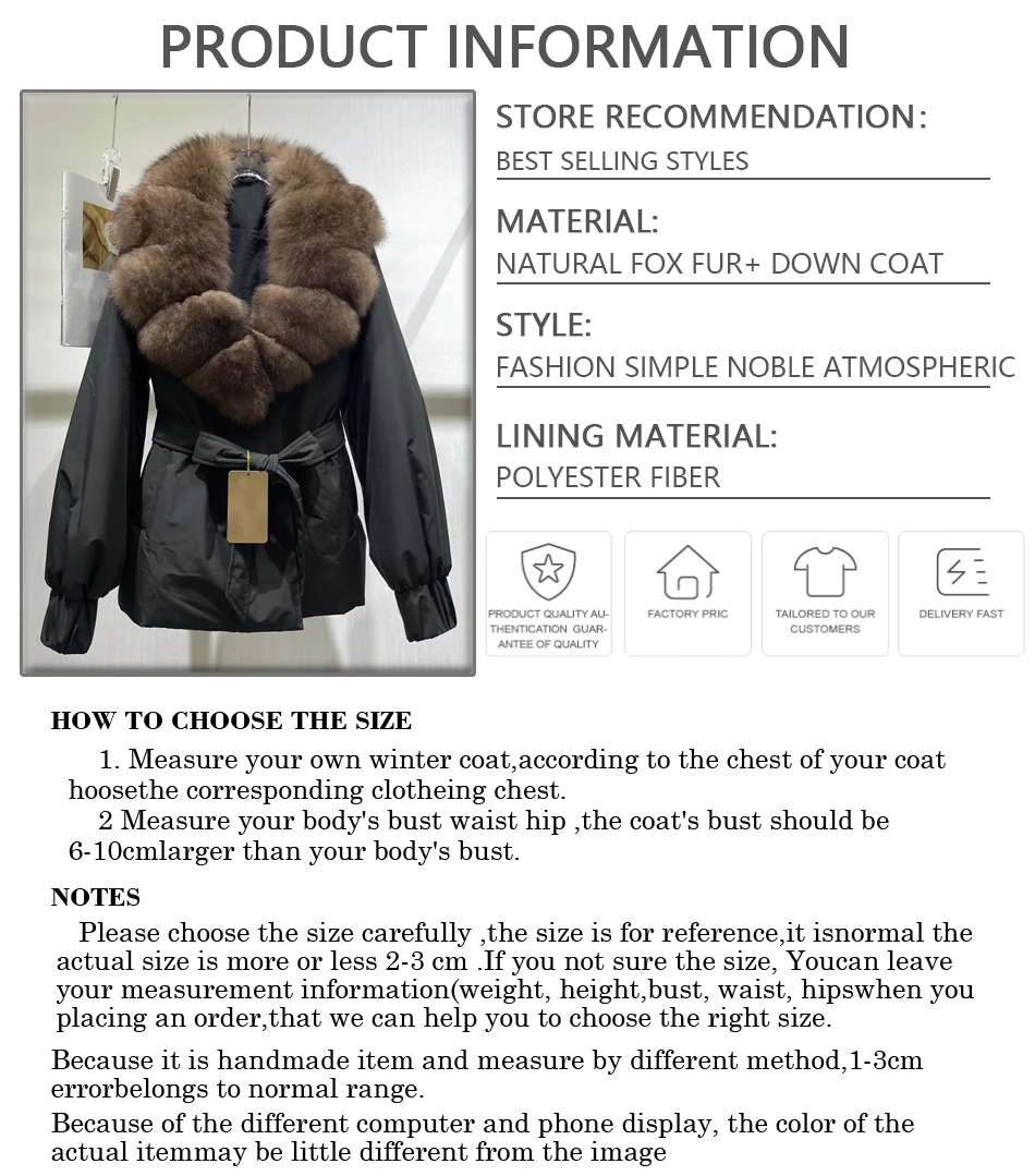 여성 다운 재킷 리얼 라지 폭스 퍼 칼라 아우터 리얼 퍼 코트 겨울 재킷 신상 벨트 루즈 푸퍼 파카