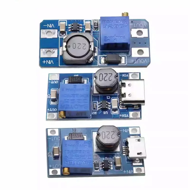 5 шт. MT3608 DC-DC повышающий модуль 2A повышающая плата входное напряжение 2-24 В вверх 5/9/12/28 В регулируемый