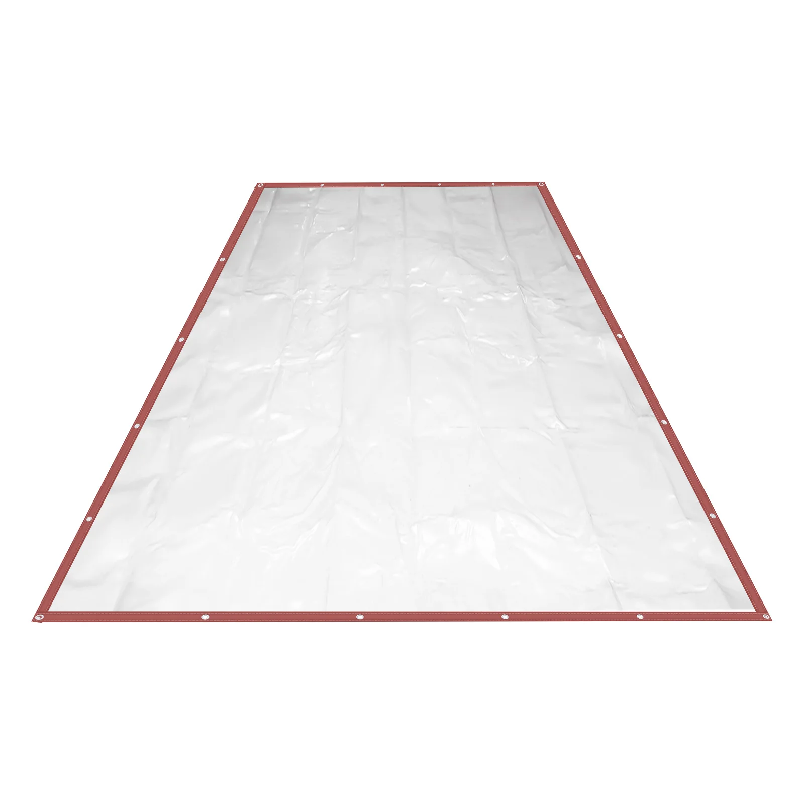 TPU 0,5 mm 8×20ft Kaffeefarbener transparenter regenfester Stoffvorhang für Bildschirm, Terrasse, Pergola, Camping