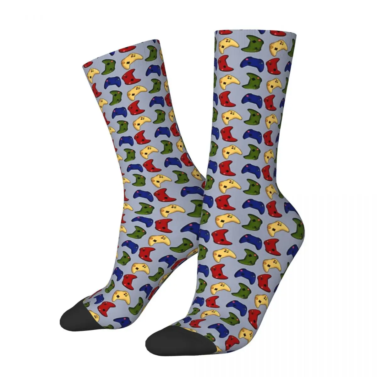 Happy Men's Socks Gamer Pattern Vintage Harajuku Game Controller Street Style Casual Pattern Crew Crazy Sock Gift Printed