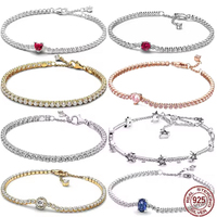 Classic 925 sterling silver heart-shaped star tennis bracelet charming and luxurious men's and women's surprise jewelry gift