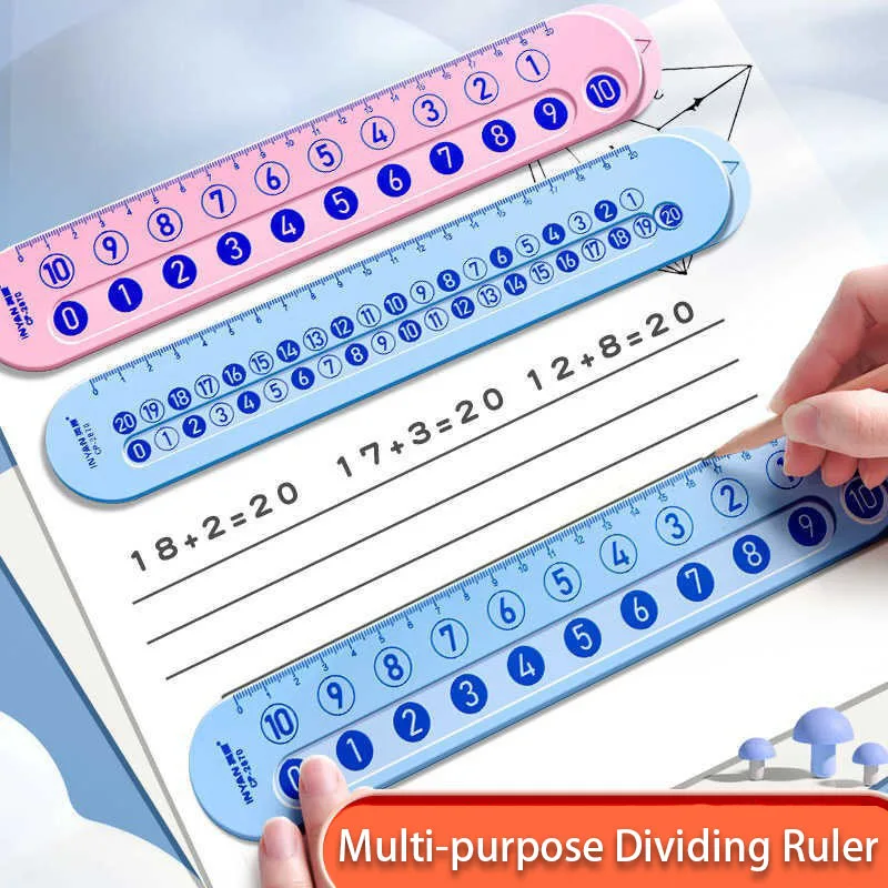 Plastic Math Decomposition Ruler Within 20 Random Color Subtraction Ruler Teaching Demonstration Portable Addition Ruler
