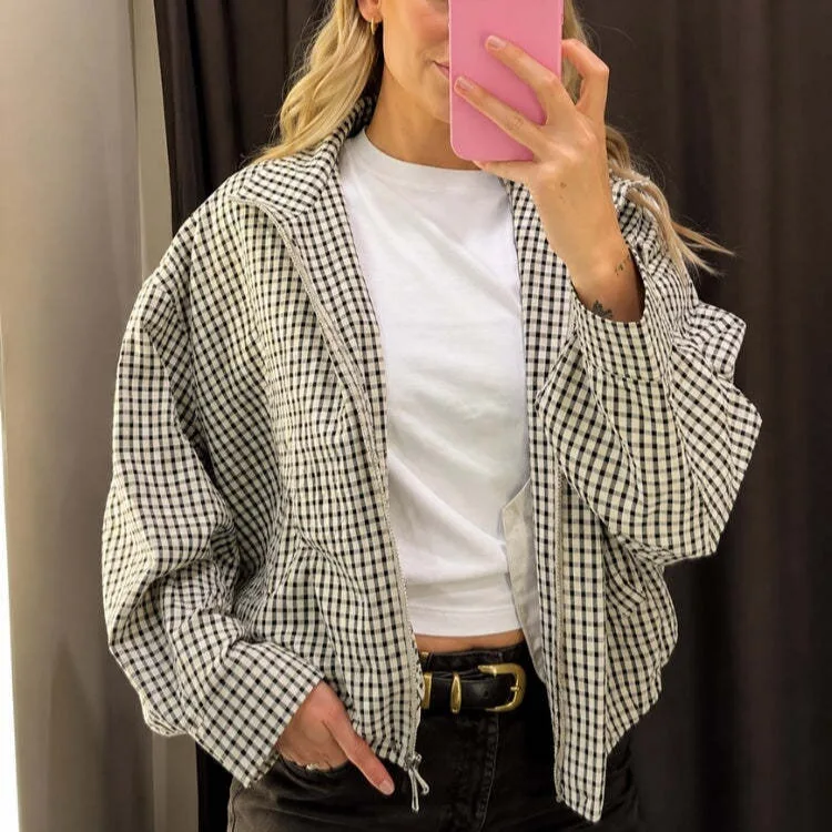 European and American Women's Clothing ZA AliExpress Popular Fashion Plaid Jacket