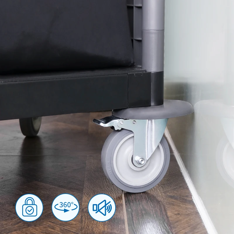 Carrello per la pulizia della biancheria della lavanderia professionale commerciale dell'ospedale dell'hotel del carrello di spinta del Janitorial dell'apicoltura con la borsa