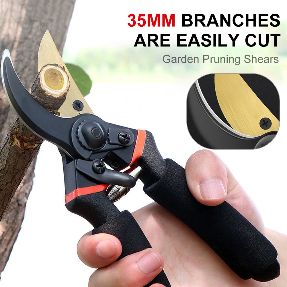 Garden Pruning Shears High Carbon Steel Hand Pruner Tree Trimmer Sharp Branch Shears Cutter Plant Scissors Garden Tools